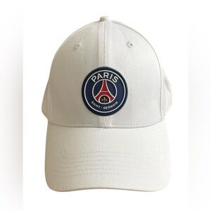 PARIS SAINT GERMAIN PSG ADJUSTABLE CAP WHITE BLUE RED LOGO AUTHENTIC-NWT